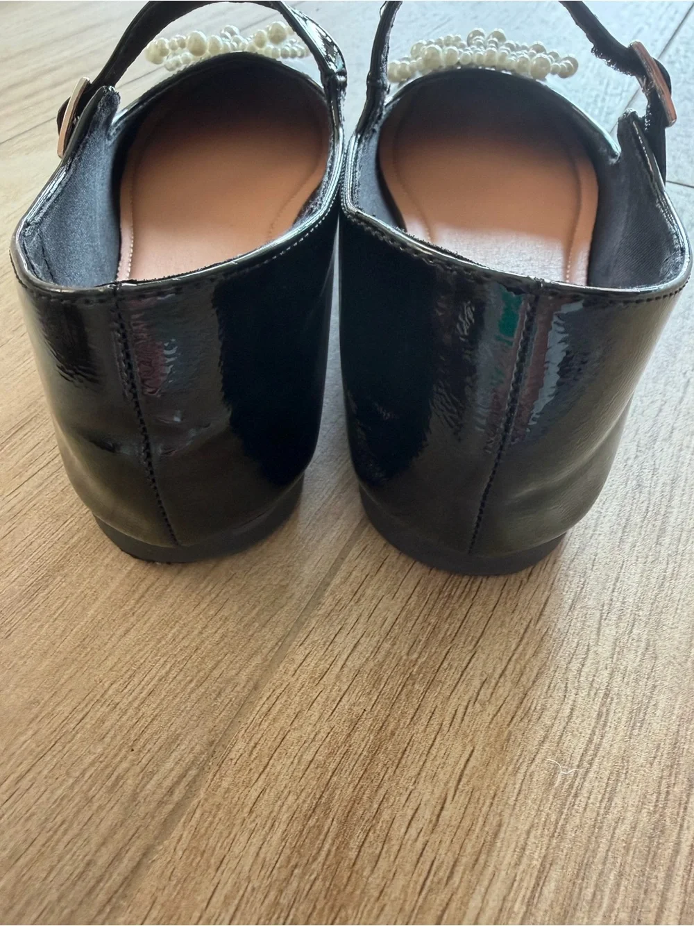 Girls Black Pearl Bow Mary Jane Flats-Dolce Vita Size 5